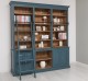 Biblioteca mare cu 4 usi, 1 polita BAS + etajera tripla SUP de la Rustic Butique PS321BAS+SUP - Culoare Ext._P051 / Culoare Int._P001 - DUBLU COLOR