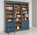 Biblioteca mare cu 4 usi, 1 polita BAS + etajera tripla SUP de la Rustic Butique PS321BAS+SUP - Culoare Ext._P051 / Culoare Int._P001 - DUBLU COLOR