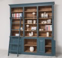 Biblioteca mare cu 4 usi, 1 polita BAS + etajera tripla SUP de la Rustic Butique PS321BAS+SUP - Culoare Ext._P051 / Culoare Int._P001 - DUBLU COLOR