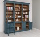 Biblioteca mare cu 4 usi, 1 polita BAS + etajera tripla SUP de la Rustic Butique PS321BAS+SUP - Culoare Ext._P051 / Culoare Int._P001 - DUBLU COLOR