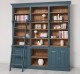 Biblioteca mare cu 4 usi, 1 polita BAS + etajera tripla SUP de la Rustic Butique PS321BAS+SUP - Culoare Ext._P051 / Culoare Int._P001 - DUBLU COLOR