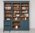 Biblioteca mare cu 4 usi, 1 polita BAS + etajera tripla SUP de la Rustic Butique PS321BAS+SUP - Culoare Ext._P051 / Culoare Int._P001 - DUBLU COLOR