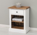 Noptiera cu 1 sertar si rafturi deschise de la Rustic Butique PS478 - Culoare Top_P064 - Culoare Ext._P030++P004A / Culoare Int._P064 - DUBLU COLOR