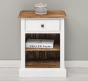 Noptiera cu 1 sertar si rafturi deschise de la Rustic Butique PS478 - Culoare Top_P064 - Culoare Ext._P030++P004A / Culoare Int._P064 - DUBLU COLOR