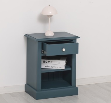 Noptiera cu 1 sertar si rafturi deschise de la Rustic Butique PS478 - Culoare_P051 - VOPSIT