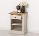 Noptiera cu 1 sertar si rafturi deschise de la Rustic Butique PS478 - Culoare Top_P002 - Culoare Corp_P024 - DUBLU COLOR
