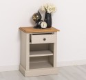 Noptiera cu 1 sertar si rafturi deschise de la Rustic Butique PS478 - Culoare Top_P002 - Culoare Corp_P024 - DUBLU COLOR