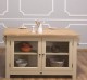 Insula bucatarie cu 2 usi, blat stejar de la Rustic Butique PS442 - Culoare Top_P061 - Culoare Corp_P032 - DUBLU COLOR