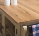 Insula bucatarie cu 2 usi, blat stejar de la Rustic Butique PS442 - Culoare Top_P061 - Culoare Corp_P032 - DUBLU COLOR