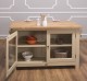Insula bucatarie cu 2 usi, blat stejar de la Rustic Butique PS442 - Culoare Top_P061 - Culoare Corp_P032 - DUBLU COLOR