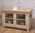 Insula bucatarie cu 2 usi, blat stejar de la Rustic Butique PS442 - Culoare Top_P061 - Culoare Corp_P032 - DUBLU COLOR