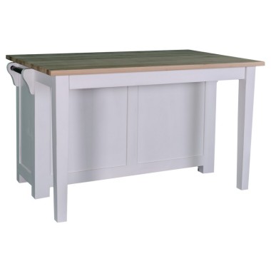 Insula bucatarie cu 2 usi, blat stejar de la Rustic Butique PS442 - Culoare Top_P035 - Culoare Corp_P004 - DUBLU COLOR