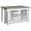 Insula bucatarie cu 2 usi, blat stejar de la Rustic Butique PS442 - Culoare Top_P035 - Culoare Corp_P004 - DUBLU COLOR