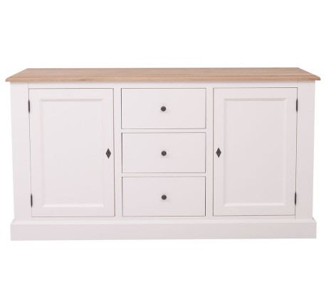 Bufet cu 2 usi, 3 sertare, blat stejar, BAS de la Rustic Butique PS370BAS - Culoare Top_P0 - Culoare Corp_P039 - VOPSIT