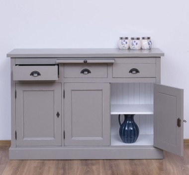 Bufet cu 3 usi si 3 sertare, BAS de la Rustic Butique PS232BAS - Culoare Ext._P030A / Culoare Int._P004 - DUBLU COLOR