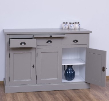 Bufet cu 3 usi si 3 sertare, BAS de la Rustic Butique PS232BAS - Culoare Ext._P030A / Culoare Int._P004 - DUBLU COLOR