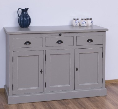 Bufet cu 3 usi si 3 sertare, BAS de la Rustic Butique PS232BAS - Culoare Ext._P030A / Culoare Int._P004 - DUBLU COLOR