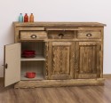 Bufet cu 3 usi si 3 sertare, BAS de la Rustic Butique PS232BAS - Culoare Ext._P064 / Culoare Int._P032 - DUBLU COLOR