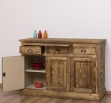 Bufet cu 3 usi si 3 sertare, BAS de la Rustic Butique PS232BAS - Culoare Ext._P064 / Culoare Int._P032 - DUBLU COLOR