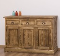 Bufet cu 3 usi si 3 sertare, BAS de la Rustic Butique PS232BAS - Culoare Ext._P064 / Culoare Int._P032 - DUBLU COLOR