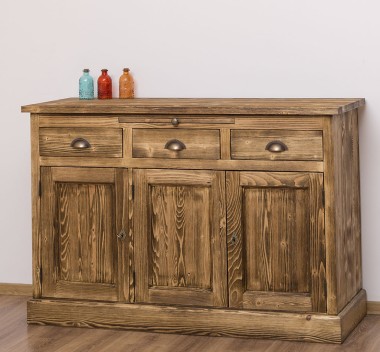 Bufet cu 3 usi si 3 sertare, BAS de la Rustic Butique PS232BAS - Culoare Ext._P064 / Culoare Int._P032 - DUBLU COLOR