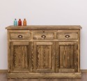 Bufet cu 3 usi si 3 sertare, BAS de la Rustic Butique PS232BAS - Culoare Ext._P064 / Culoare Int._P032 - DUBLU COLOR