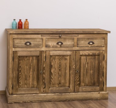 Bufet cu 3 usi si 3 sertare, BAS de la Rustic Butique PS232BAS - Culoare Ext._P064 / Culoare Int._P032 - DUBLU COLOR