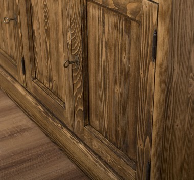 Bufet cu 3 usi si 3 sertare, BAS de la Rustic Butique PS232BAS - Culoare Ext._P064 / Culoare Int._P032 - DUBLU COLOR