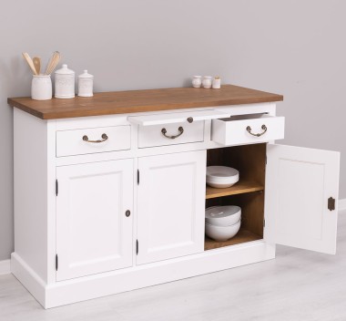 Bufet cu 3 usi si 3 sertare, BAS de la Rustic Butique PS232BAS - Culoare Top_P001 - Culoare Ext._P004 / Culoare Int._P001 - DUBLU COLOR