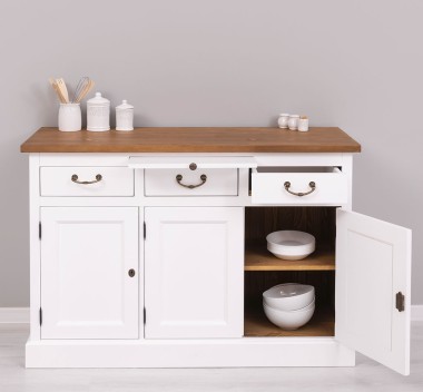 Bufet cu 3 usi si 3 sertare, BAS de la Rustic Butique PS232BAS - Culoare Top_P001 - Culoare Ext._P004 / Culoare Int._P001 - DUBLU COLOR