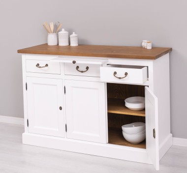 Bufet cu 3 usi si 3 sertare, BAS de la Rustic Butique PS232BAS - Culoare Top_P001 - Culoare Ext._P004 / Culoare Int._P001 - DUBLU COLOR