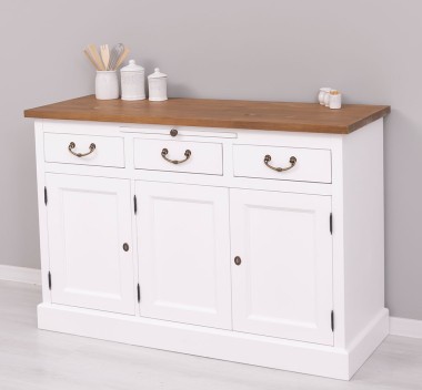Bufet cu 3 usi si 3 sertare, BAS de la Rustic Butique PS232BAS - Culoare Top_P001 - Culoare Ext._P004 / Culoare Int._P001 - DUBLU COLOR
