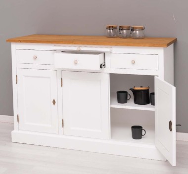 Bufet cu 3 usi si 3 sertare, BAS de la Rustic Butique PS232BAS - Culoare Top_P002 - Culoare Corp_P004 - DUBLU COLOR
