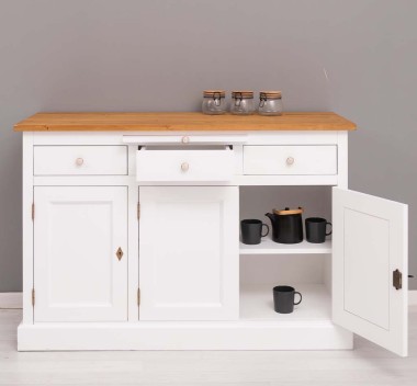 Bufet cu 3 usi si 3 sertare, BAS de la Rustic Butique PS232BAS - Culoare Top_P002 - Culoare Corp_P004 - DUBLU COLOR
