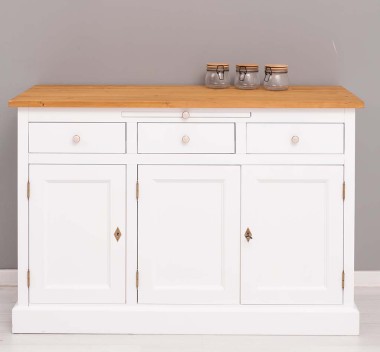 Bufet cu 3 usi si 3 sertare, BAS de la Rustic Butique PS232BAS - Culoare Top_P002 - Culoare Corp_P004 - DUBLU COLOR