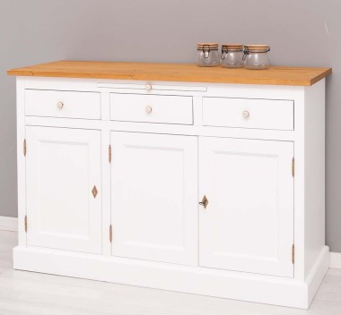 Bufet cu 3 usi si 3 sertare, BAS de la Rustic Butique PS232BAS - Culoare Top_P002 - Culoare Corp_P004 - DUBLU COLOR