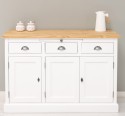 Bufet cu 3 usi si 3 sertare, BAS de la Rustic Butique PS232BAS+SUP - Culoare Top_P093 - Culoare Ext._P004 / Culoare Int._P093 - DUBLU COLOR