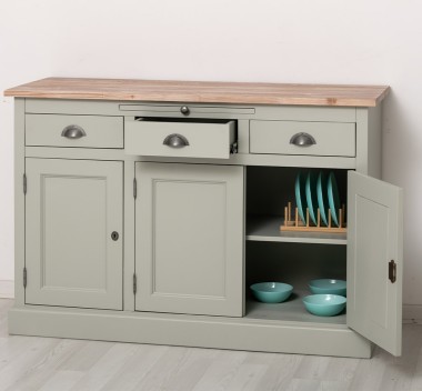 Bufet cu 3 usi si 3 sertare, BAS de la Rustic Butique PS232BAS - Culoare Top_P071 - Culoare Corp_P077 - DUBLU COLOR