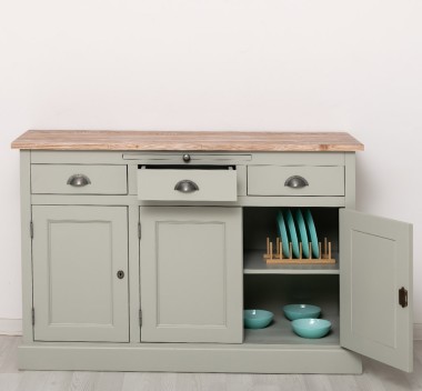 Bufet cu 3 usi si 3 sertare, BAS de la Rustic Butique PS232BAS - Culoare Top_P071 - Culoare Corp_P077 - DUBLU COLOR