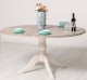 Masa cu picior central 120x120cm + 1 extensie de la Rustic Butique PS228 - Culoare Top_P037 - Culoare Corp_P015 - DUBLU COLOR