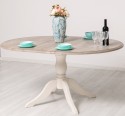 Masa cu picior central 120x120cm + 1 extensie de la Rustic Butique PS228 - Culoare Top_P037 - Culoare Corp_P015 - DUBLU COLOR