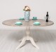 Masa cu picior central 120x120cm + 1 extensie de la Rustic Butique PS228 - Culoare Top_P037 - Culoare Corp_P015 - DUBLU COLOR