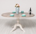 Masa cu picior central 120x120cm + 1 extensie de la Rustic Butique PS228 - Culoare Top_P037 - Culoare Corp_P015 - DUBLU COLOR