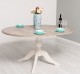 Masa cu picior central 120x120cm + 1 extensie de la Rustic Butique PS228 - Culoare Top_P037 - Culoare Corp_P015 - DUBLU COLOR