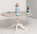 Masa cu picior central 120x120cm + 1 extensie de la Rustic Butique PS228 - Culoare Top_P037 - Culoare Corp_P015 - DUBLU COLOR