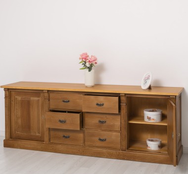 Bufet cu 2 usi, 6 sertare, BAS, Colectia Directoire de la Rustic Butique PS295BAS - Culoare Top_P082 - Culoare Ext._P084 / Culoare Int._P082 - DUBLU COLOR
