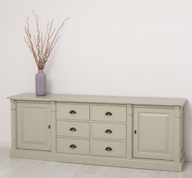 Bufet cu 2 usi, 6 sertare, BAS, Colectia Directoire de la Rustic Butique PS295BAS - Culoare Ext._P076 / Culoare Int._P015 - DUBLU COLOR