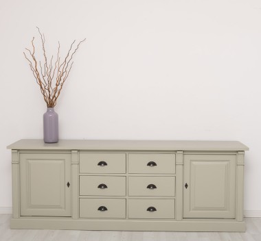 Bufet cu 2 usi, 6 sertare, BAS, Colectia Directoire de la Rustic Butique PS295BAS - Culoare Ext._P076 / Culoare Int._P015 - DUBLU COLOR