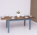 Masa cu extensie 160/220x90x78cm de la Rustic Butique PS224 - Culoare Top_P064 - Culoare Corp_P051A - DUBLU COLOR