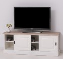 Comoda TV cu 2 usi glisante, blat stejar de la Rustic Butique PS222 - Culoare Top_P035 - Culoare Corp_P039 - DUBLU COLOR